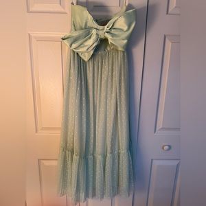 Anthropologie Hutch mint green bow tie maxi dress